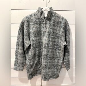 🩶 Grey Textured Half-Zip Sweater - Liz Claiborne Liz & Co - Size S🩶